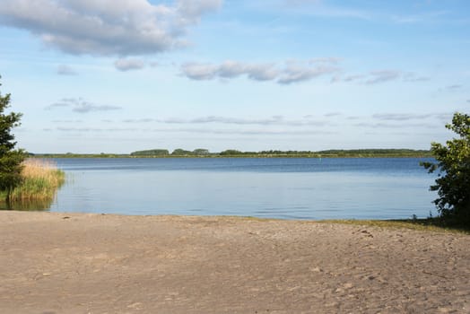 beach and the nuldernauw lake in holland