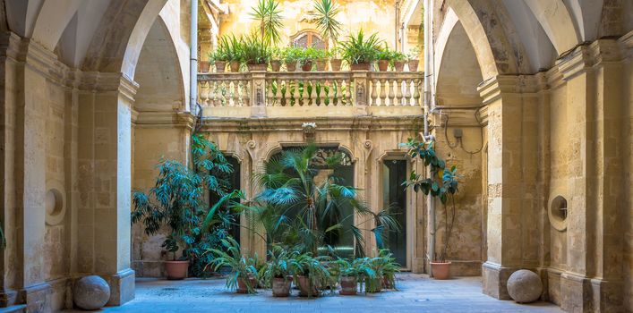 Italian Villa entrance in the old side of Bari, south of Italy