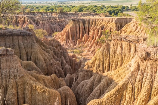 An erosion canyon at the Koranna Mountain near Excelsior in the Free State Province of South Africa