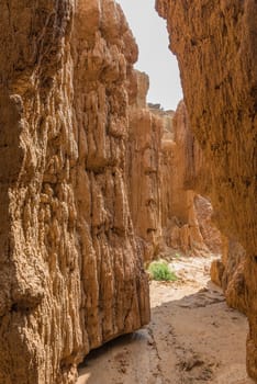 A narrow erosion canyon at the Koranna Mountain near Excelsior in the Free State Province of South Africa