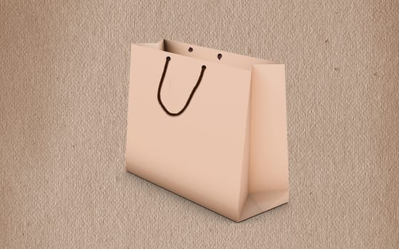 paper bag for shopping on a light background