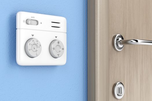 Air conditioner control unit on the wall 