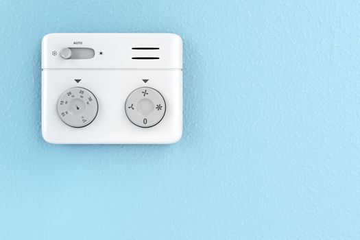 Thermostat on the wall, front view 