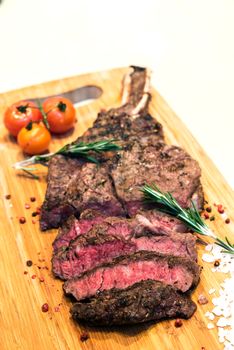 Rosted and grilled Beef Rib Steak, american groumet cuisine.