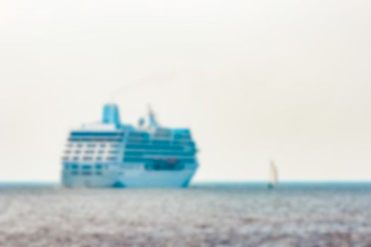 Cruise liner - soft lens bokeh image. Defocused background