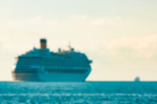 Cruise liner - soft lens bokeh image. Defocused background