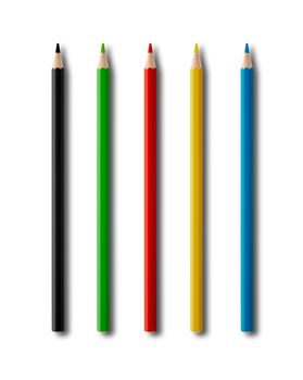 Coulouring pencils mockup isolated on white background