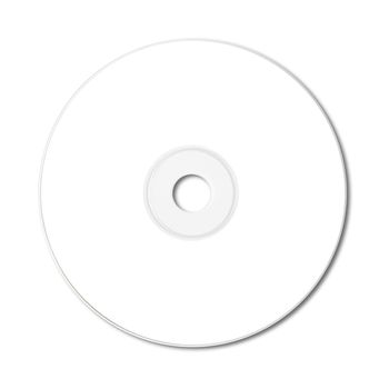 White CD - DVD label mockup template isolated