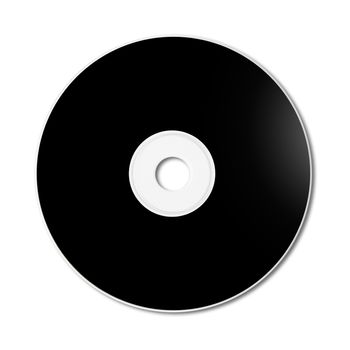 Black CD - DVD label mockup template isolated on white
