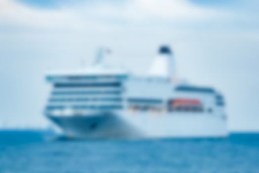 Cruise liner - soft lens bokeh image. Defocused background