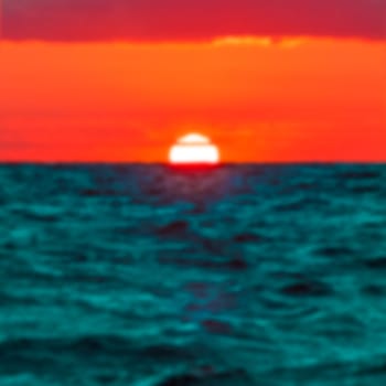 Hot sunset - soft lens bokeh image. Defocused background