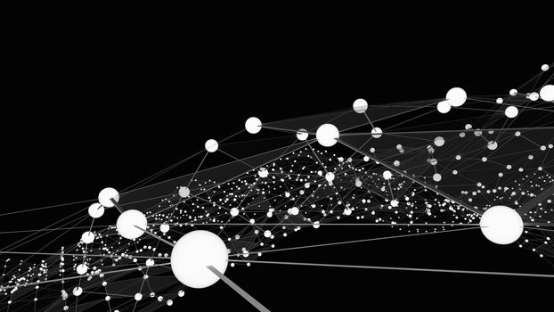 Abstract technology background futuristic network, plexus background. 3d illustration