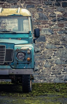 Grungy Farmyard Truck In The UK With Copy Space