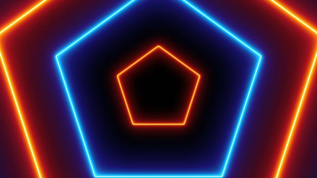 Abstract neon polygonal background. 3d rendering backdrop