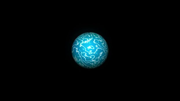 Plasma ball isolated on black background. 3d rendering background