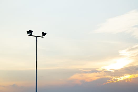 Light Post With Blue Sky Background and multi light 