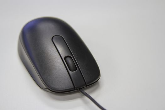 Mouse of black computer on white background