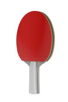 Ping pong racket isolated on white background, 3D illustration