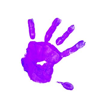 Illustration of a purple children hand print