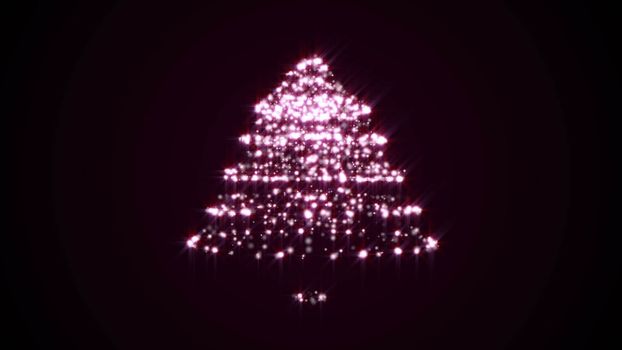 Abstract background with particles christmas tree. 3d render