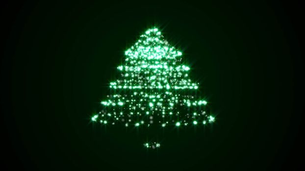Abstract background with particles christmas tree. 3d render