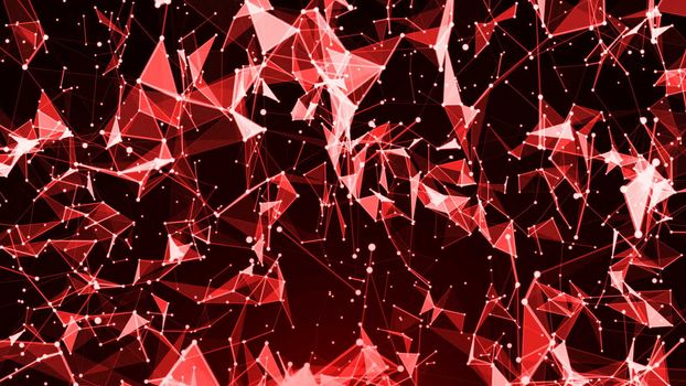 Abstract background with plexus. Technology backdrop. Triangles, lines and dots. 3d render
