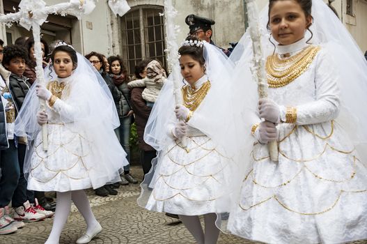 BARILE, ITALY - APRIL 18, 2014: Easter Religious Procession, the Holy Friday on April 18, 2014 in Barile, Basilicata Italy