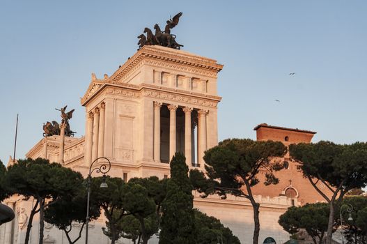 The Altare della Patria, also known as the Monumento Nazionale a Vittorio Emanuele II or Vittoriano, in Rome, Italy.
