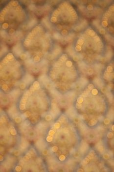 Golden Thai pattern luxury tiles blur for background.Thai art design .