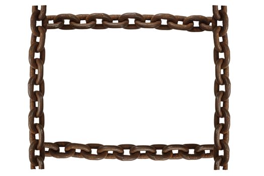 old rusty chain for decorative finishing. on frames, banners, cards. isolate on white background.