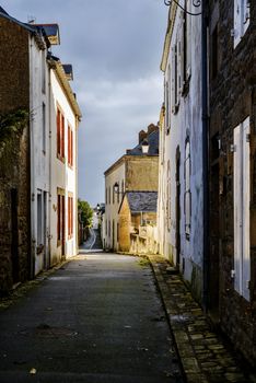 Small street in Batz-sur-Mer, France