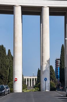 modern architecture in Eur district in Rome, Italy