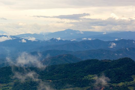 Beautiful Lanscape Nature Of Mountain And Mist In Morning