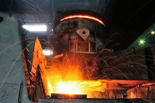 heavy industry metallurgical plant produces steel