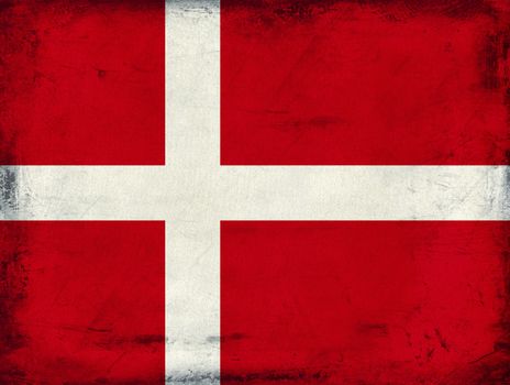 Vintage national flag of Denmark background