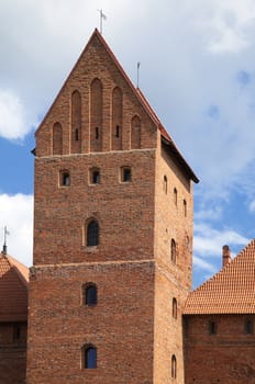Tower of the medieval Trakai Castle, near Vilnius, Lithuania