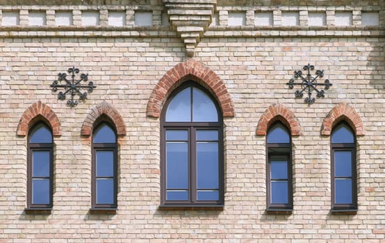 Windows of an old house in Vilnius, Lithuania