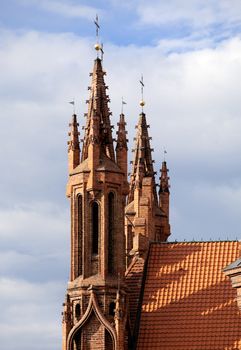 Top of St. Anna's Church in Vilnius, Lithuania