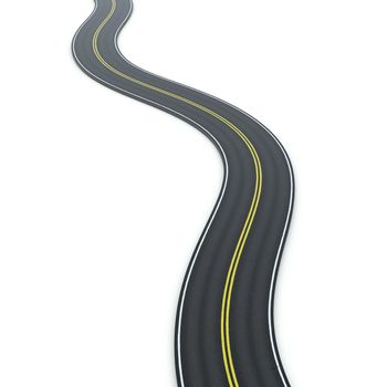 3d illustration of a winding road icon graphic