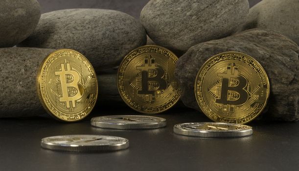 strong bitcoins golden coins , solid as a rock