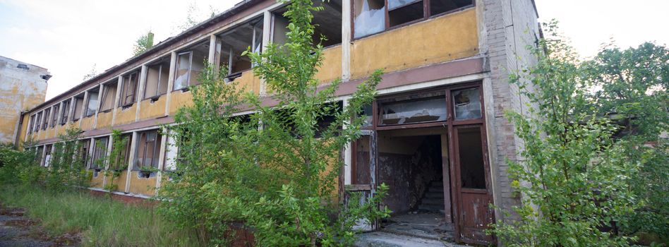 ruins of a very heavily polluted industrial factory, industrial series