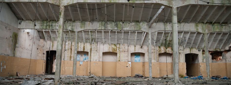 ruins of a very heavily polluted industrial factory, industrial series