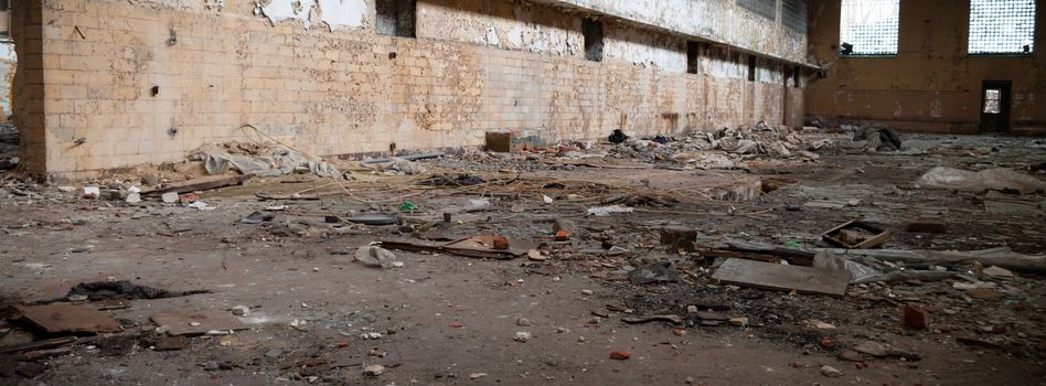 ruins of a very heavily polluted industrial factory, industrial series