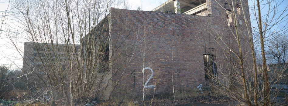 ruins of a very heavily polluted industrial factory, industrial series