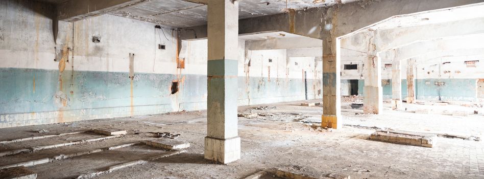 ruins of a very heavily polluted industrial factory, industrial series