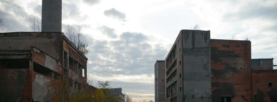 ruins of a very heavily polluted industrial factory, industrial series