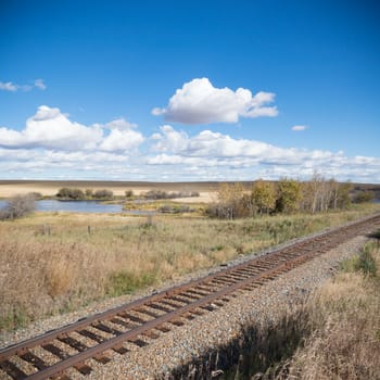 view of the railway track on a sunny day