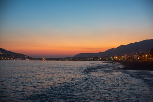 Evening at Alanya coast, Turkey
