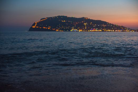 Evening at Alanya coast, Turkey