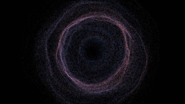 Futuristic black hole. Abstract space background. Digital 3d rendering backdrop